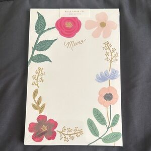 Rifle Paper Co. Floral Memo Pad with Pink and Green Accents